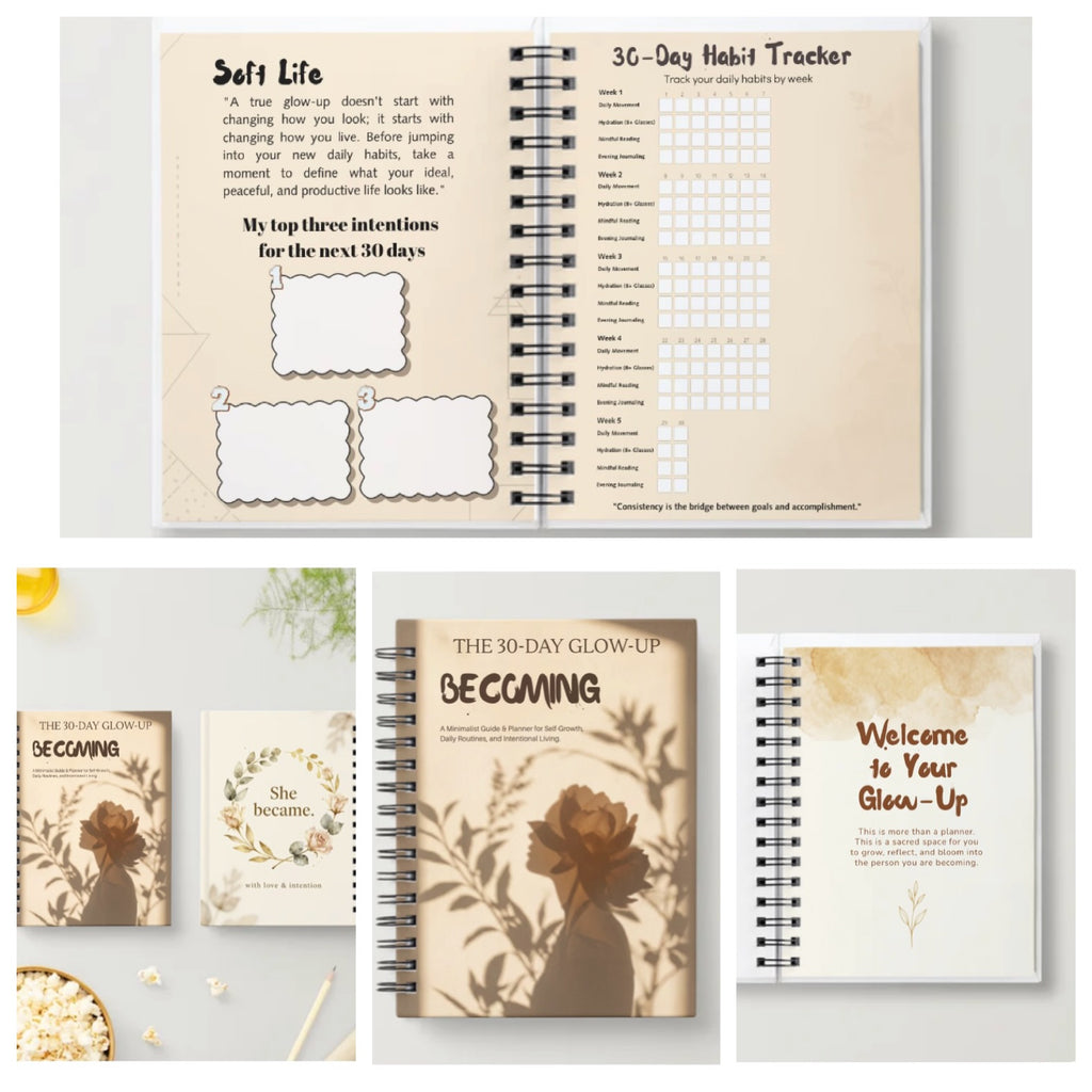 Becoming: A 30-Day Self-Growth Journal & Habit Tracker